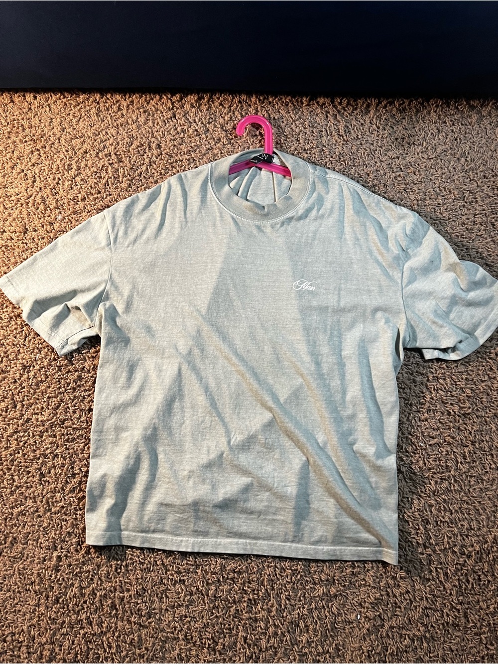 Minimal Script Logo Crewneck Tee in Light Gray
